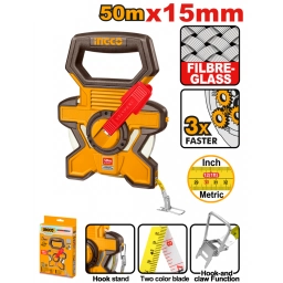 CINTA M�TRICA AGRIMENSOR FIBRA DE VIDRIO 50M X 15MM INGCO HFMT1850