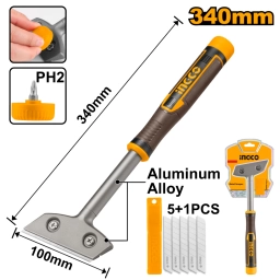 ESCAREADOR MET�LICO 340MM C/6 HOJAS SK5 INGCO HGS3088