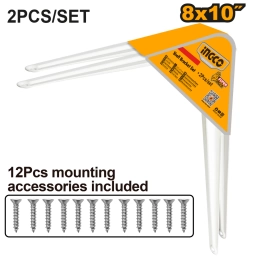 SET X2 MENSULAS P/ESTANTE 8� X 10� (20X25CM) BLANCAS INGCO HSB10810