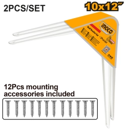 SET X2 MENSULAS P/ESTANTE 10� X 12� (25X30CM) BLANCAS INGCO HSB11012