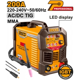 SOLDADORA INVERTER AC/DC TIG MMA  200A INGCO ING-ACDCTIG20068