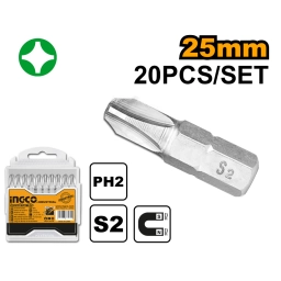 SET X 20 PUNTA ATORNILLADOR PHILLIPS PH2  25MM INGCO SDB11PH213