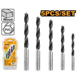 JUEGO 5 MECHAS 3 PUNTAS CORTE MADERA INGCO