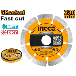 SET 5 DISCOS 9" EN LATA SEGMENTADO INGCO DMD012302M