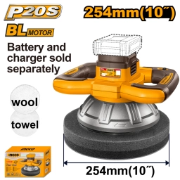 LUSTRA PULIDORA A BATERIA 254MM P20S 20V BRUSHLESS MOTOR SIN BAT SIN CARGADOR INGCO COPLI202548