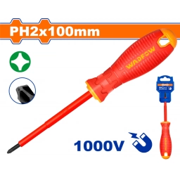 DESTORNILLADOR PHILLIPS AISLADO 1000V PH2 X 100MM MANGO ERGONOMICO WADFOW WSD7224