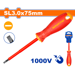 DESTORNILLADOR PALETA AISLADO 1000V SL3.0 X 75MM MANGO ERGONOMICO WADFOW WSD7233