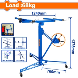ELEVADOR PLACAS DE YESO C/BRAZO TELESCOPICO Y RUEDAS DE BLOQUEO MAX.68KG WADFOW WJSQ1168