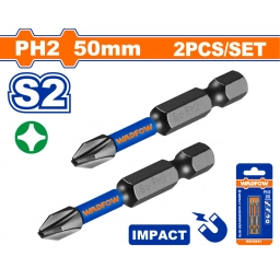 SET X2 PUNTAS IMPACTO PH2 50MM ACERO S2 WADFOW WSV2K61