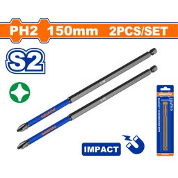 SET X2 PUNTAS DE DESTORN. IMPACTO PH2 150MM ACERO S2 WADFOW WSV4K64