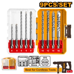 KIT 9PCS MECHAS PARA ROTOMARTILLO SDS PLUS INGCO AKDL30906