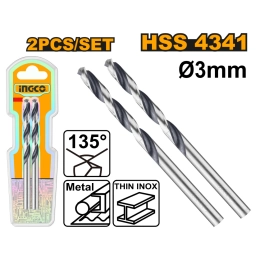 SET 2PCS MECHAS HSS 4341 3MM 135� INGCO DBT1200034