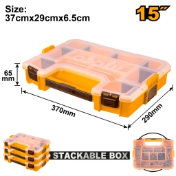 ORGANIZADOR PLASTICO 15" APILABLE CON DIVISORES REMOVIBLES INGCO PBX1511