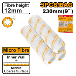 SET 3PCS REPUESTO PARA RODILLO 9" MICROFIBRA ALTURA 12MM PARED INTERIOR INGCO HRC56091203