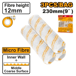 SET 3PCS REPUESTO PARA RODILLO 9" MICROFIBRA ALTURA 12MM PARED INTERIOR INGCO HRC56091203