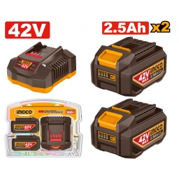 SET X2 BATERIAS 2.5AH + 1 CARGADOR 42V P42M INGCO FBCPM25221