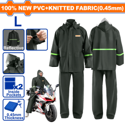 EQUIPO DE LLUVIA CAMPERA Y PANTALON TALLE L PVC WADFOW WRC600L