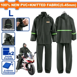 EQUIPO DE LLUVIA CAMPERA Y PANTALON TALLE L PVC WADFOW WRC600L
