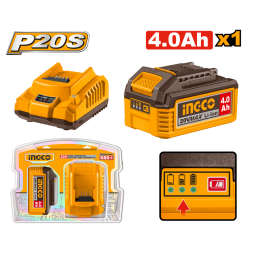 SET X1 BATERIA 20V 4.0AH + 1 CARGADOR INGCO FBCPK1012