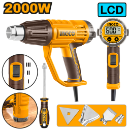 PISTOLA DE CALOR 2000W  CON VISOR DIGITAL INGCO HG200058