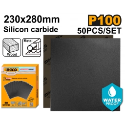 SET X50 LIJAS AL AGUA P100 230x280MM INGCO AKHS010016