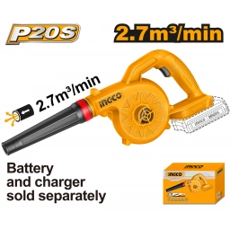 SOPLADORA A BATERIA P20S 20V 2,7M�/MIN SIN BAT / SIN CARGADOR INGCO CABLI2078