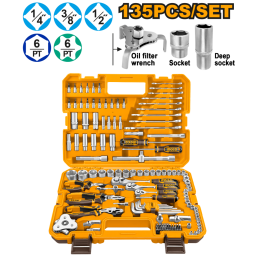 SET X135 HERRAMIENTAS COMBINADAS C/DADOS, LLAVES, PUNTAS Y ACCESORIOS EN VALIJA PLASTICA INGCO HKTHP21351