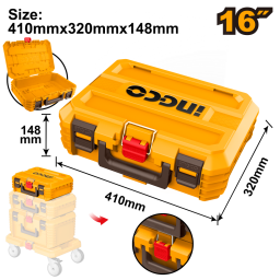 CAJA HERRAMIENTAS 16" APILABLE BROCHE PLASTICO INGCO PBXS101