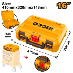 CAJA HERRAMIENTAS 16" APILABLE BROCHE PLASTICO INGCO PBXS101