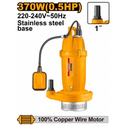BOMBA SUMERGIBLE 1/2HP 370W 100L/MIN ALTURA 17M INGCO SPC37068