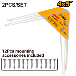 SET X2 MENSULAS PESTANTE 4x 5 (10X12CM) BLANCAS INGCO HSB10405