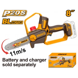 MOTOSIERRA A BATERIA P20S 20V 8" S/BAT Y S/CARG INGCO CGSLI2088