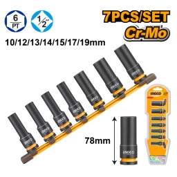 SET X7 DADOS DE IMPACTO 12 CR-MO PROFUNDOS INGCO HKISSD12072L
