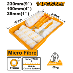 SET X14PCS JUEGO DE RODILLOS P/INTERIOR 14 EN 1 INGCO HKTCB862302