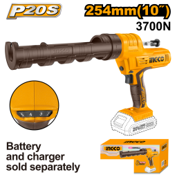 PISTOLA A BATERIA 20V APLICA SILICONA EN POMO SBATERIA SCARG INGCO CCGLI2001