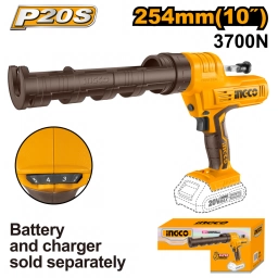 PISTOLA A BATERIA 20V APLICA SILICONA EN POMO SBATERIA SCARG INGCO CCGLI2001