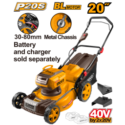 CORTA CESPED 20" A BATERIA P20S 20V + ACCESORIOS, SIN CARGADOR Y SIN BATERIA INGCO LMLI4020