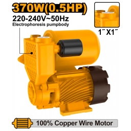 BOMBA PERIFERICA AUTOCEBANTE 0.5HP 370W C/TANQUE 2L PRESION 32M CAUDAL 35L/MIN MOTOR COBRE 220V INGCO VPA37068
