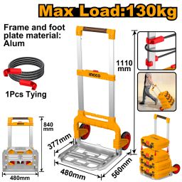 CARRO DE CARGA PLEGABLE P VALIJAS PLASTICAS INGCO APILABLE 130KG INGCO HHWB61201