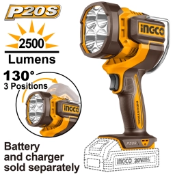 LINTERNA A BATERIA P20S 20V 2500 LUMENS SIN BAT SIN CARGADOR INGCO CWLI20885