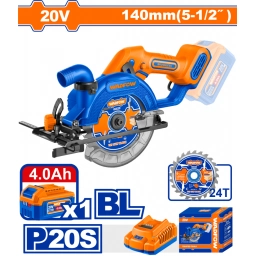 SIERRA CIRCULAR BATERIA 20V 5-1/2" 140MM + BATERIA.AH + CARGADOR WADFOW WLWP5633