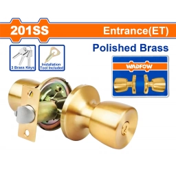 CERRADURA POMO CON 3 LLAVES ACERO INOX. WADFOW WQH2431
