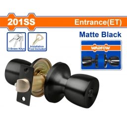 CERRADURA POMO CON 3 LLAVES ACERO INOX. NEGRO MATE WADFOW WQH2441