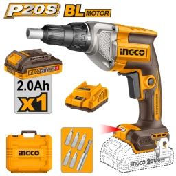 ATORNILLADOR P/YESO A BATERIA 20V + BATERIA + CARGADOR + ACCESORIOS + VALIJA INGCO CDSLI204281