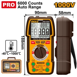 TESTER MULTIMETRO PRO 1000V DC/AC DIGITAL INGCO DM310004