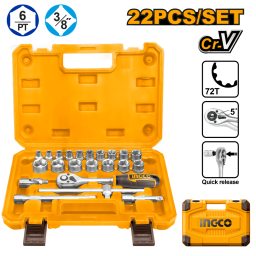 SET 22PCS CRIQUE + DADOS CR-V 38 INGCO HKTS38221