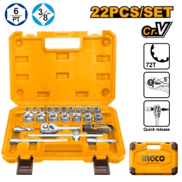 SET 22PCS CRIQUE + DADOS CR-V 38 INGCO HKTS38221