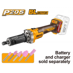AMOLADORA RECTA A BATERIA 20V 6MM + 5 PUNTAS SIN BATERIA SIN CARGADOR INGCO CDGLI2001