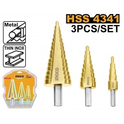 SET X 3 MECHAS CONICAS HSS4341 INGCO AKSDS80401