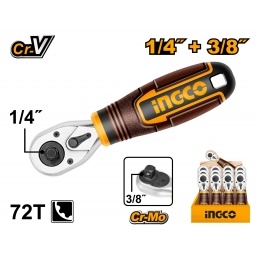LLAVE CRIQUE 1/4" + 3/8" CR-V+Cr-Mo INGCO HRTH081438
